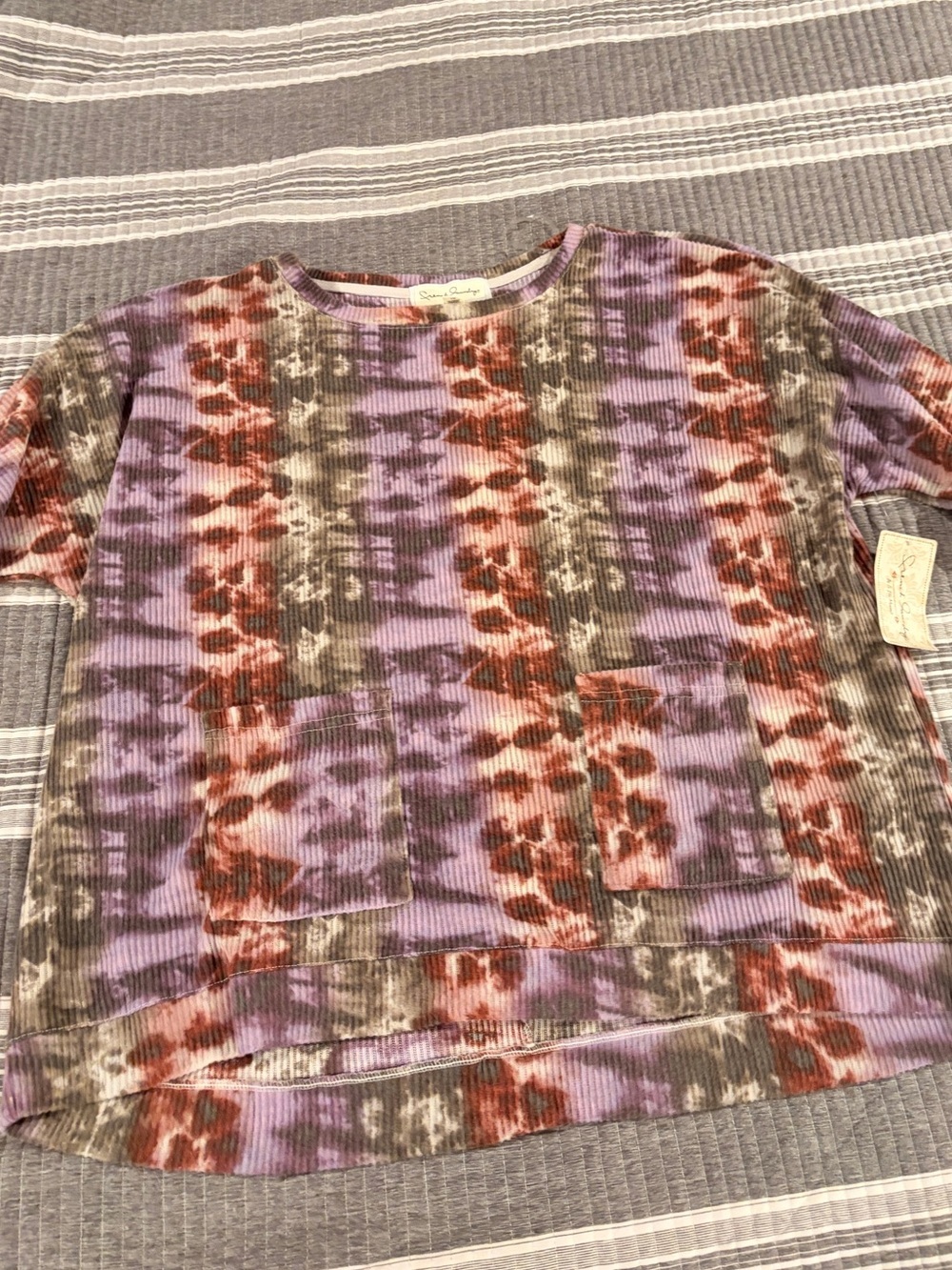 NWT French Laundry Women’s Plus Size 1x Multi-Pattern Ribbed Pullover